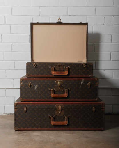 Louis Vuitton Monogram Macassar Square Handled Alzer Cases Set of 3