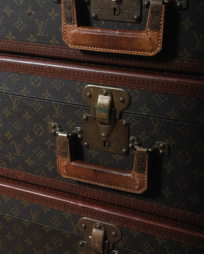 Louis Vuitton Monogram Macassar Square Handled Alzer Cases Set of 3
