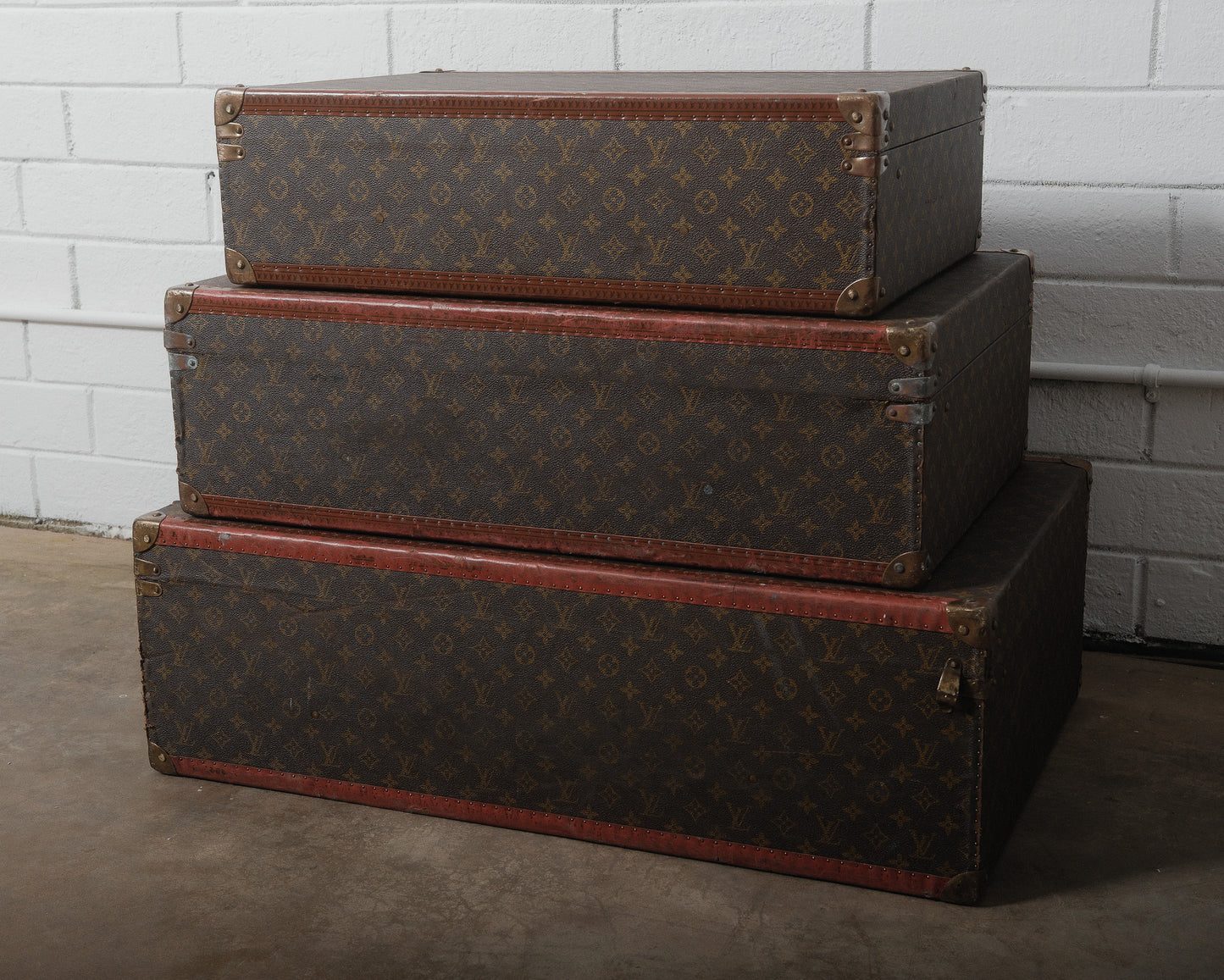 Louis Vuitton Monogram Macassar Square Handled Alzer Cases Set of 3