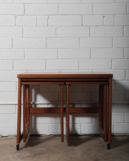 Vintage Teak Triform Nesting Tables by McIntosh Set of 3