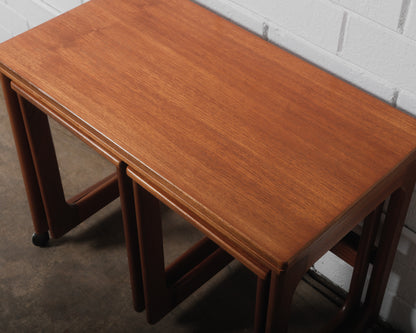 Vintage Teak Triform Nesting Tables by McIntosh Set of 3