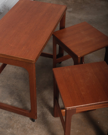 Vintage Teak Triform Nesting Tables by McIntosh Set of 3