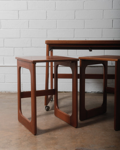 Vintage Teak Triform Nesting Tables by McIntosh Set of 3