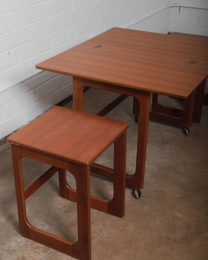 Vintage Teak Triform Nesting Tables by McIntosh Set of 3