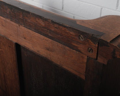 Antique Belgian Oak Settle Bench Circa. 1920s