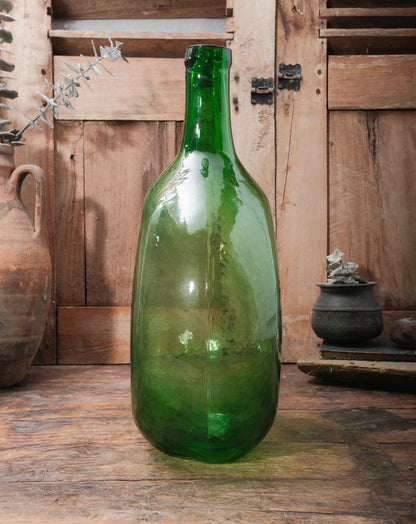 Green Glass Demijohn Wine Vessel