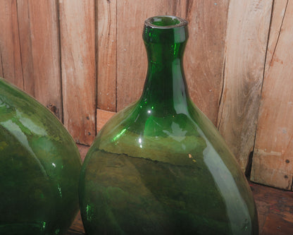 Green Glass Demijohn Wine Vessel