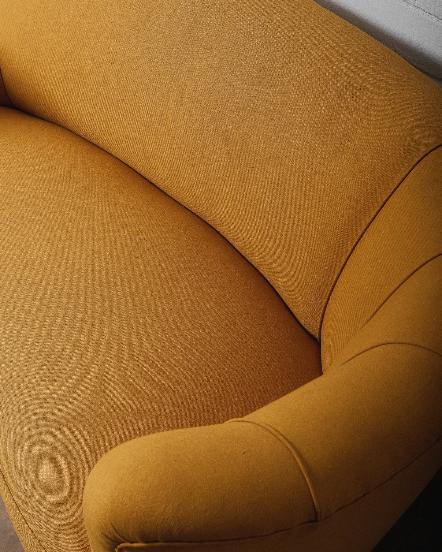Yellow Danish Curved Banana Sofa 1940s