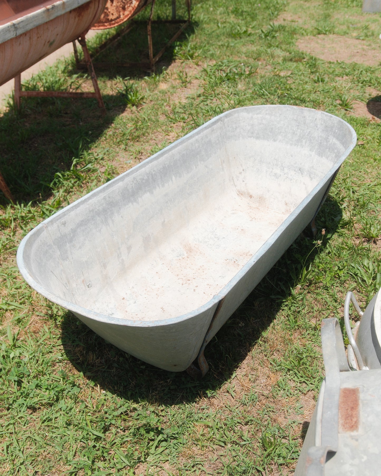 Vintage European Galvanized Bathtub | 1940s Cowboy Tub