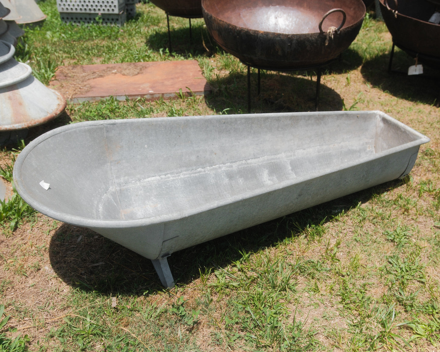 Vintage European Galvanized Bathtub | 1940s Cowboy Tub