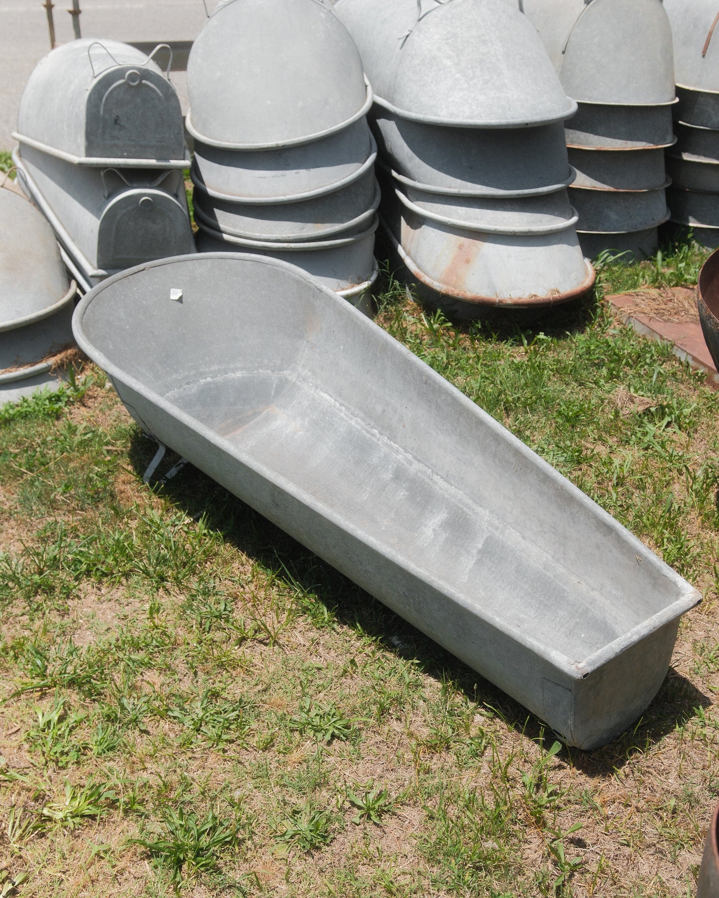 Vintage European Galvanized Bathtub | 1940s Cowboy Tub