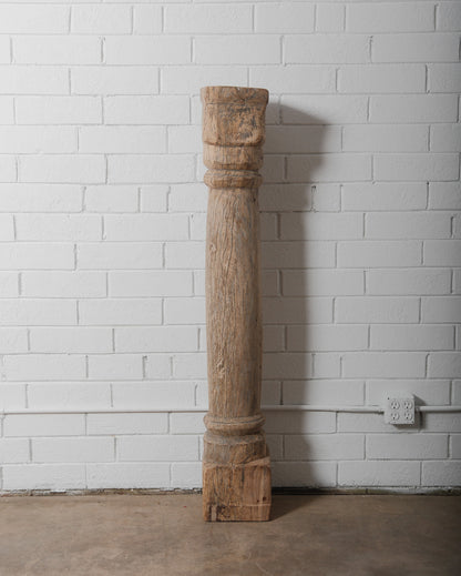 Hand-Carved Teak Wood Architectural Column