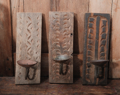 Wooden Wall Mount Candle Holder