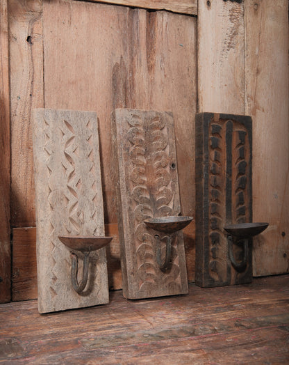 Wooden Wall Mount Candle Holder