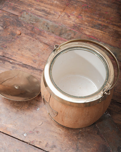 Vintage English Oak Biscuit Barrel