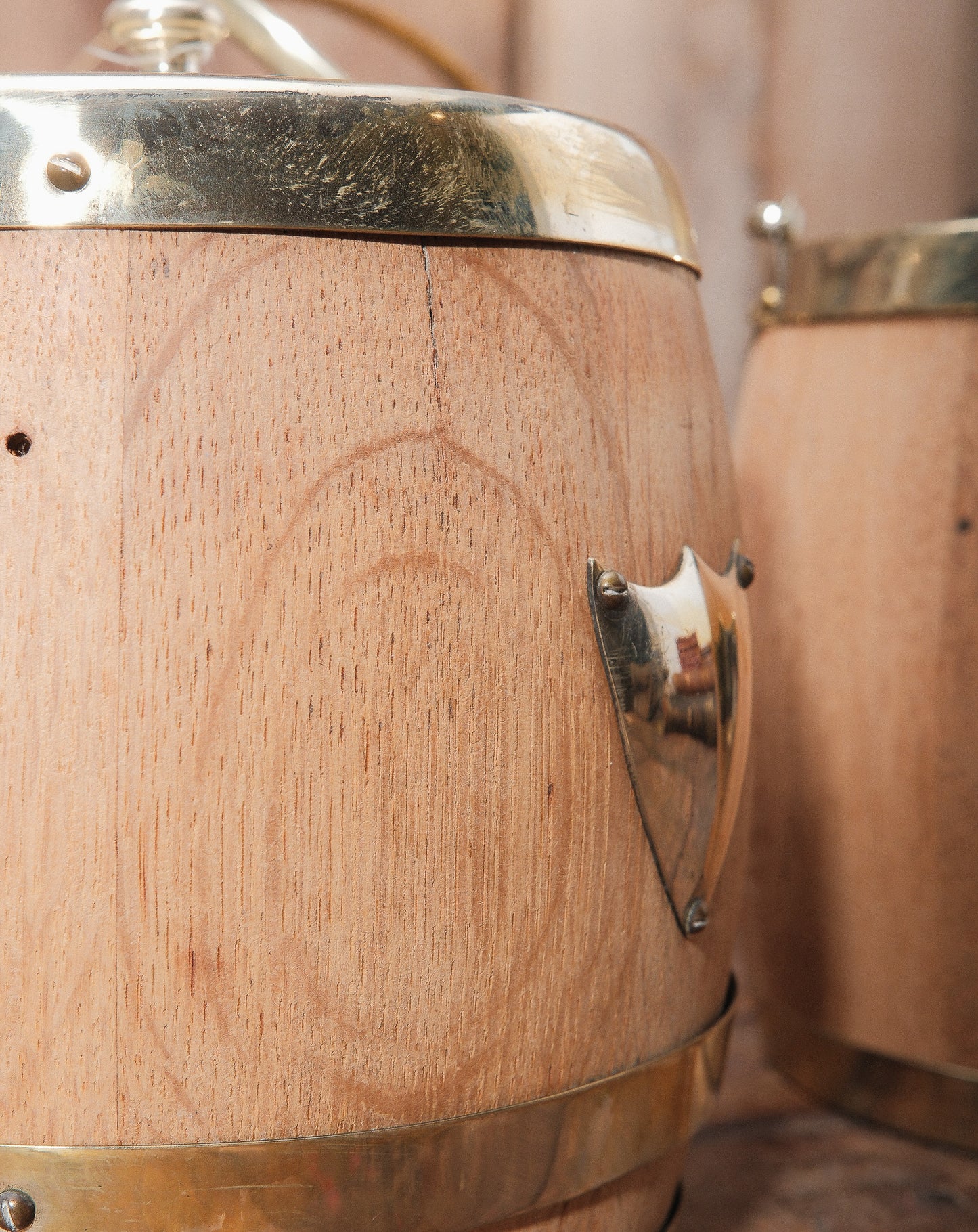 Vintage English Oak Biscuit Barrel
