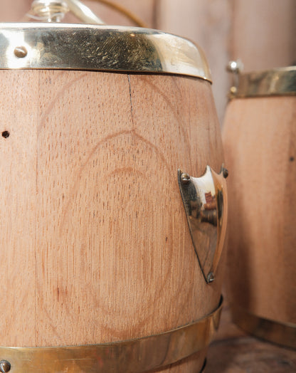 Vintage English Oak Biscuit Barrel