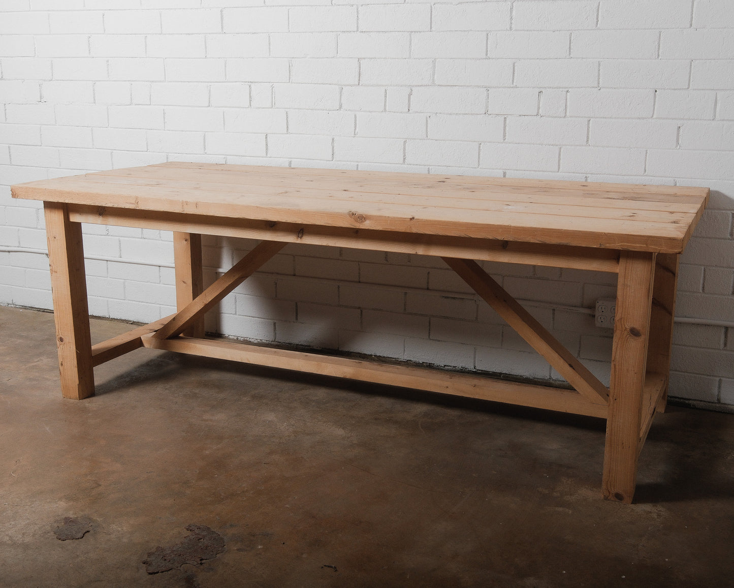 Rustic Farmhouse Pine Table Workbench