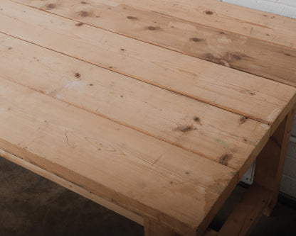 Rustic Farmhouse Pine Table Workbench