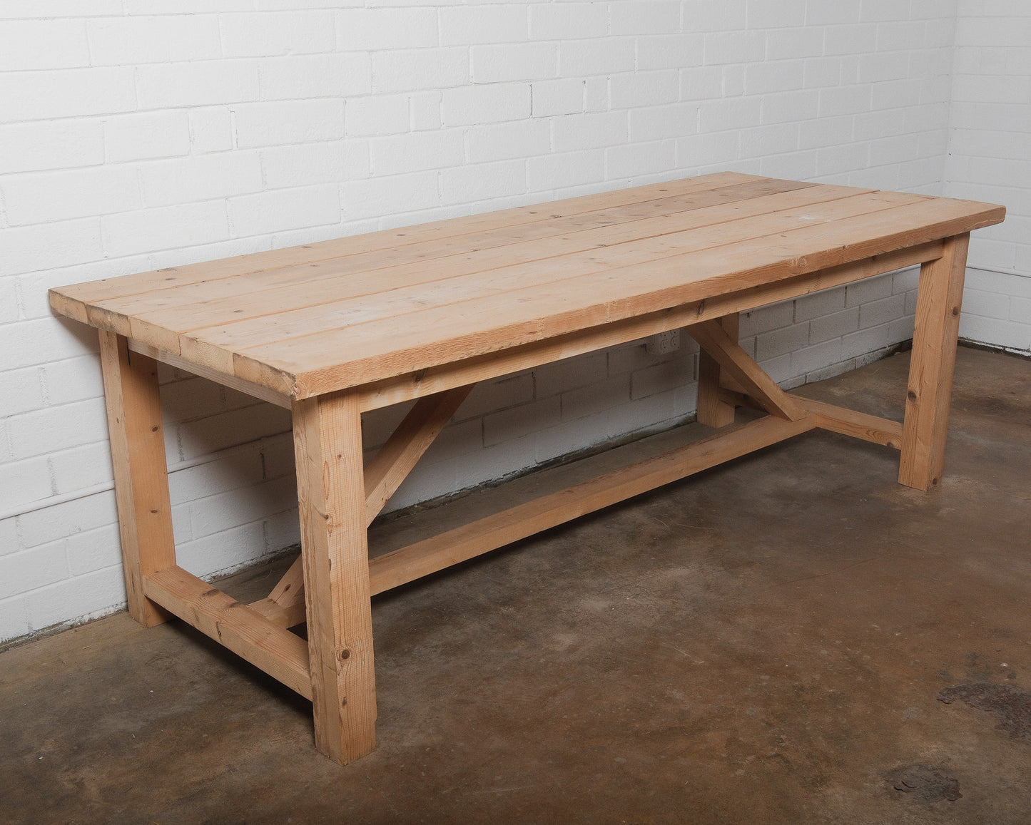 Rustic Farmhouse Pine Table Workbench