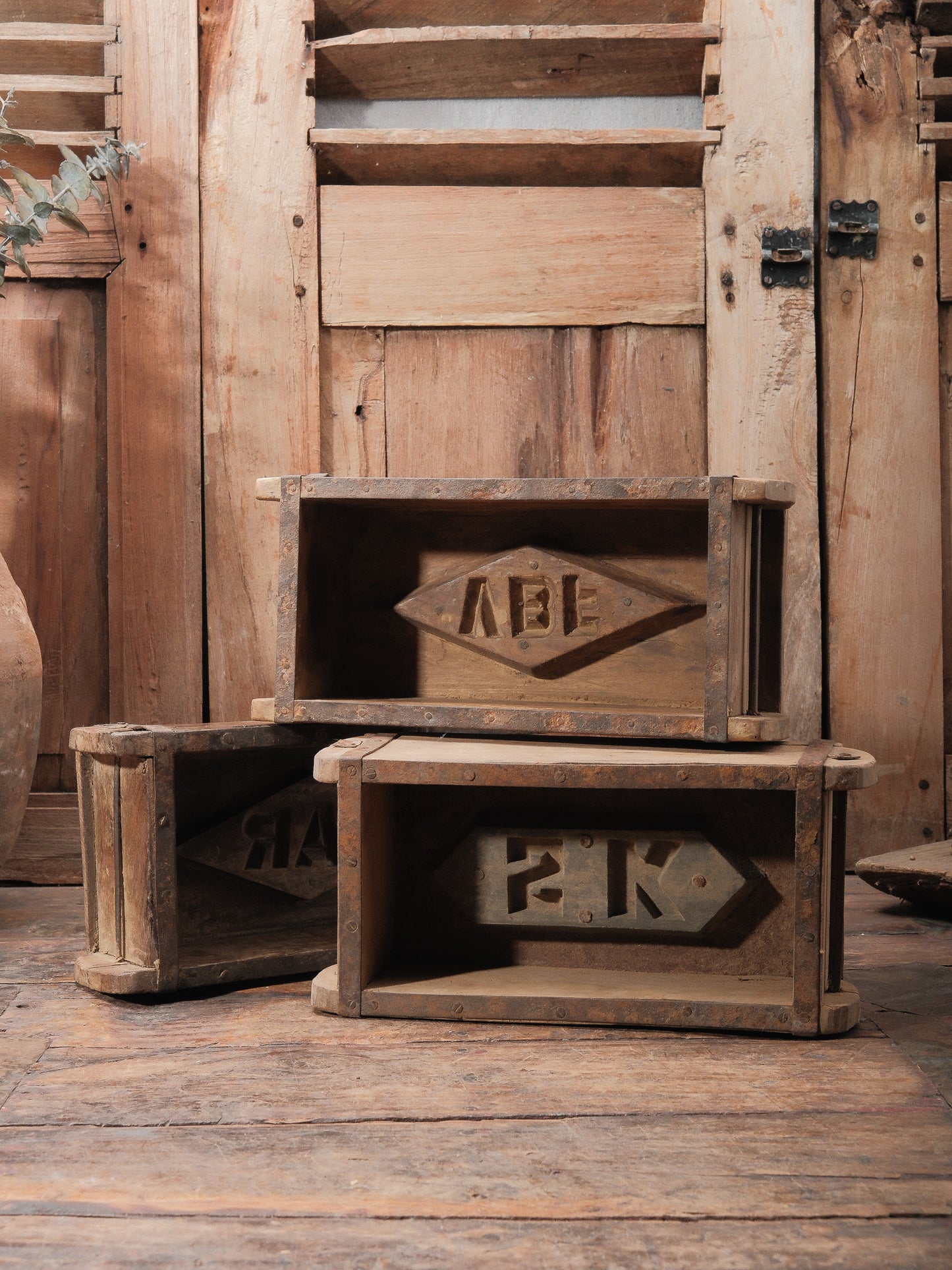 Vintage Wooden Brick Mold Clay Form