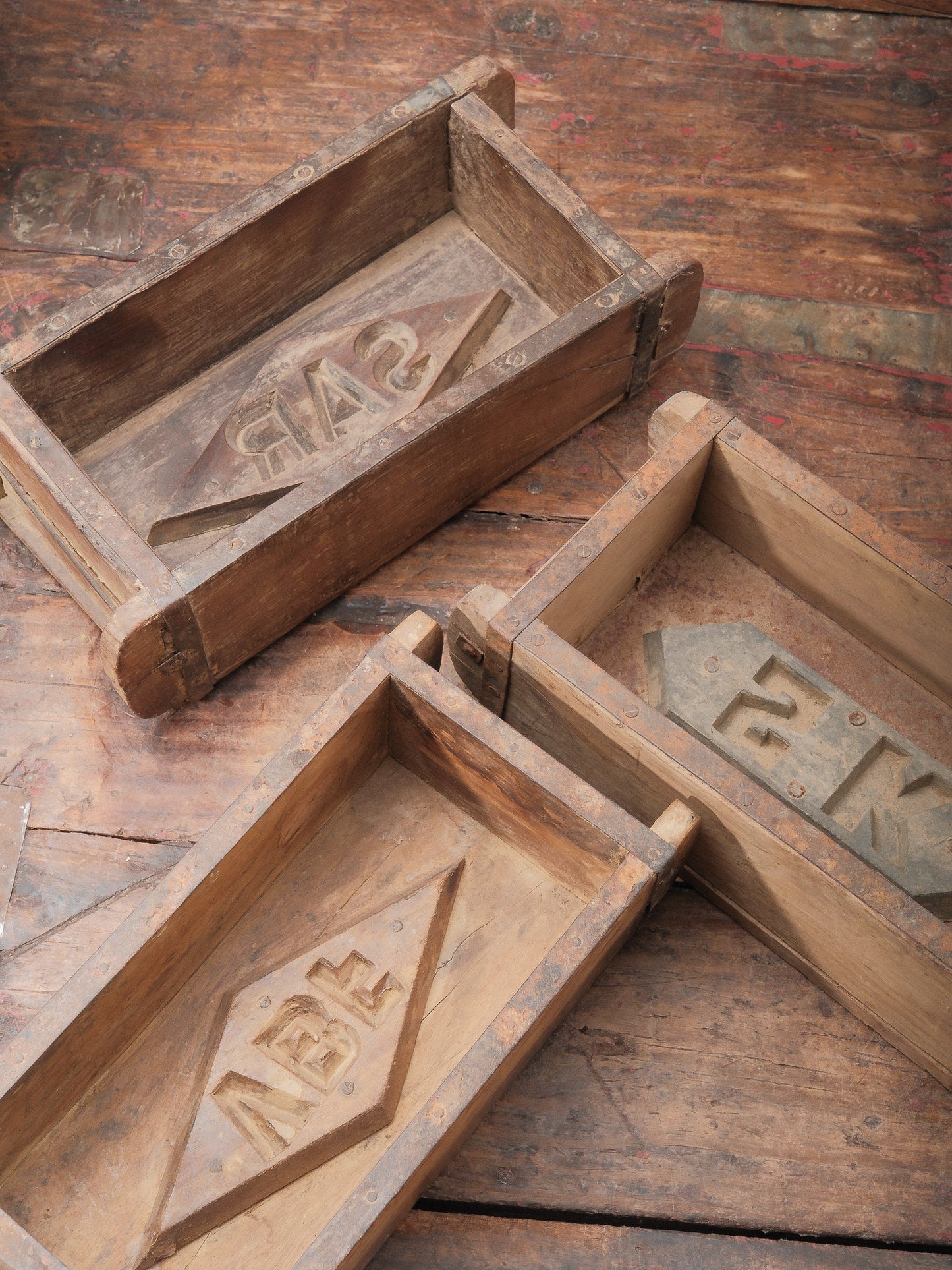 Vintage Wooden Brick Mold Clay Form