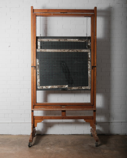 Vintage Belgian Rolling Blackboard by Daniel Van Calbergh