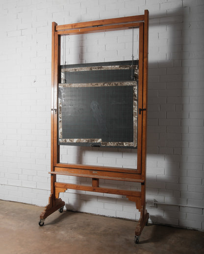 Vintage Belgian Rolling Blackboard by Daniel Van Calbergh