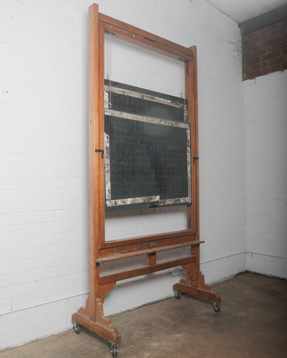 Vintage Belgian Rolling Blackboard by Daniel Van Calbergh