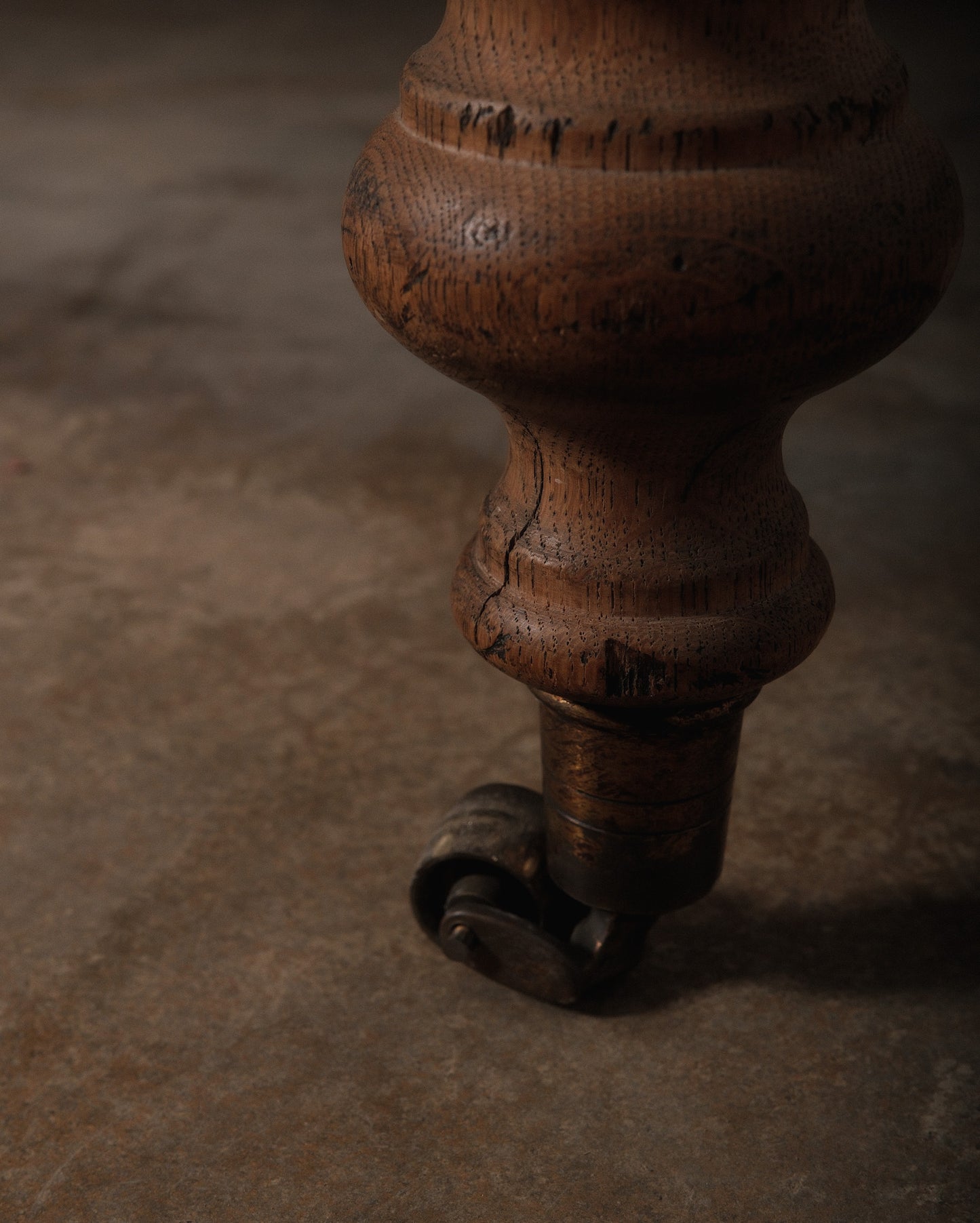 19th Century French Provincial Oak Dining Table with Carved Details and Casters