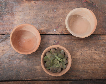 Vintage Tiny Terracotta Wabi-Sabi Clay Pots
