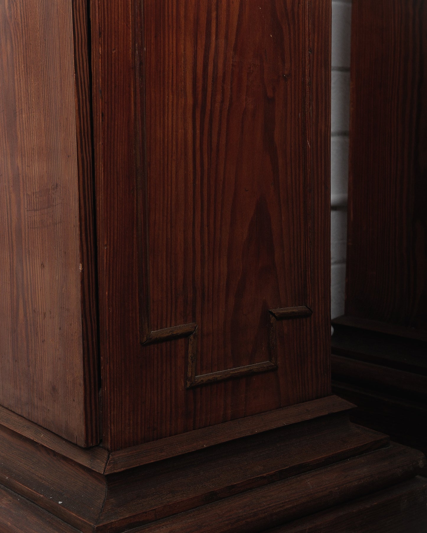 Pair of Gothic Revival Church Pedestal Stands with Wrought Iron Candle Sconces