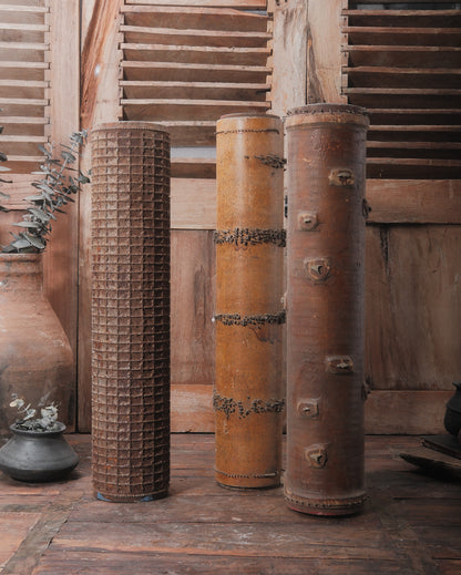 Vintage Industrial Wooden Wallpaper Textile Printing Roller
