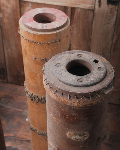 Vintage Industrial Wooden Wallpaper Textile Printing Roller