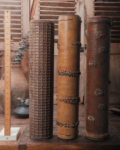 Vintage Industrial Wooden Wallpaper Textile Printing Roller