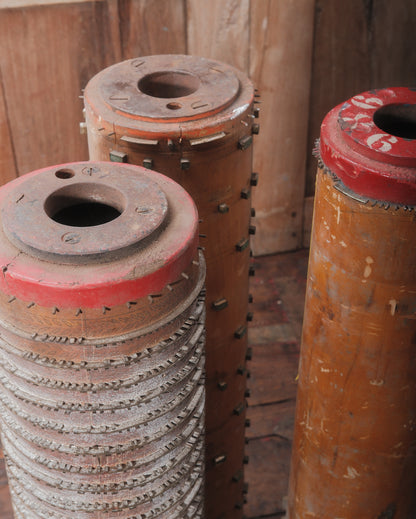 Vintage Industrial Wooden Wallpaper Textile Printing Roller