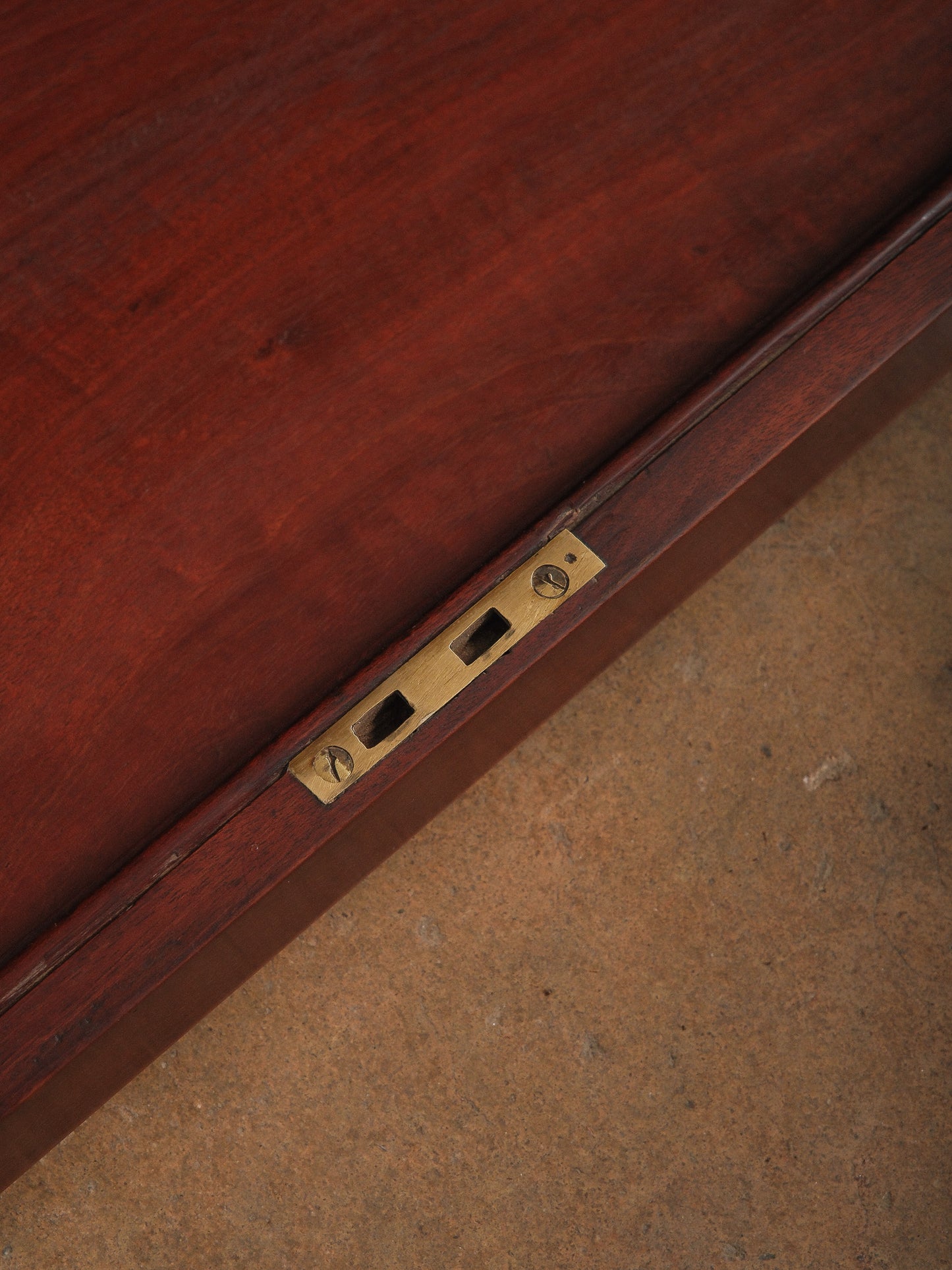 Vintage Mahogany Document Box Dispatch Box with Brass Name Plate Green Felt Interior Storage Box