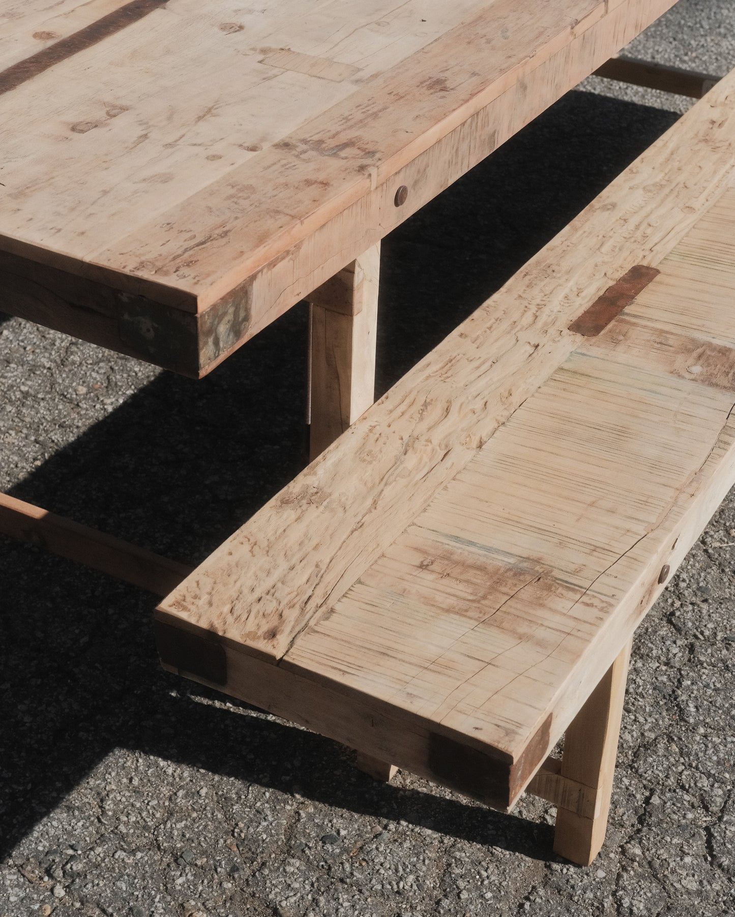 Indian Wedding Foldable Wood Table Set with Two Benches