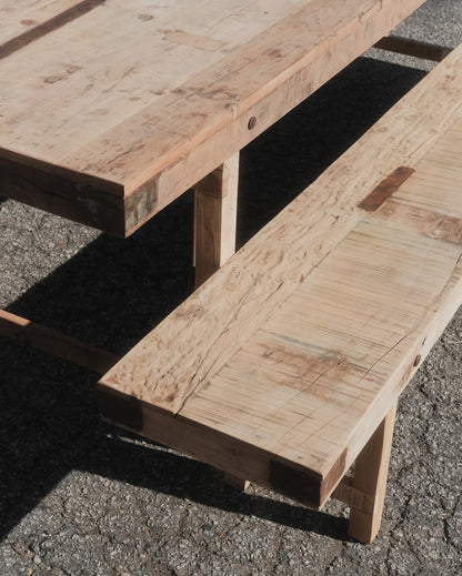 Indian Wedding Foldable Wood Table Set with Two Benches