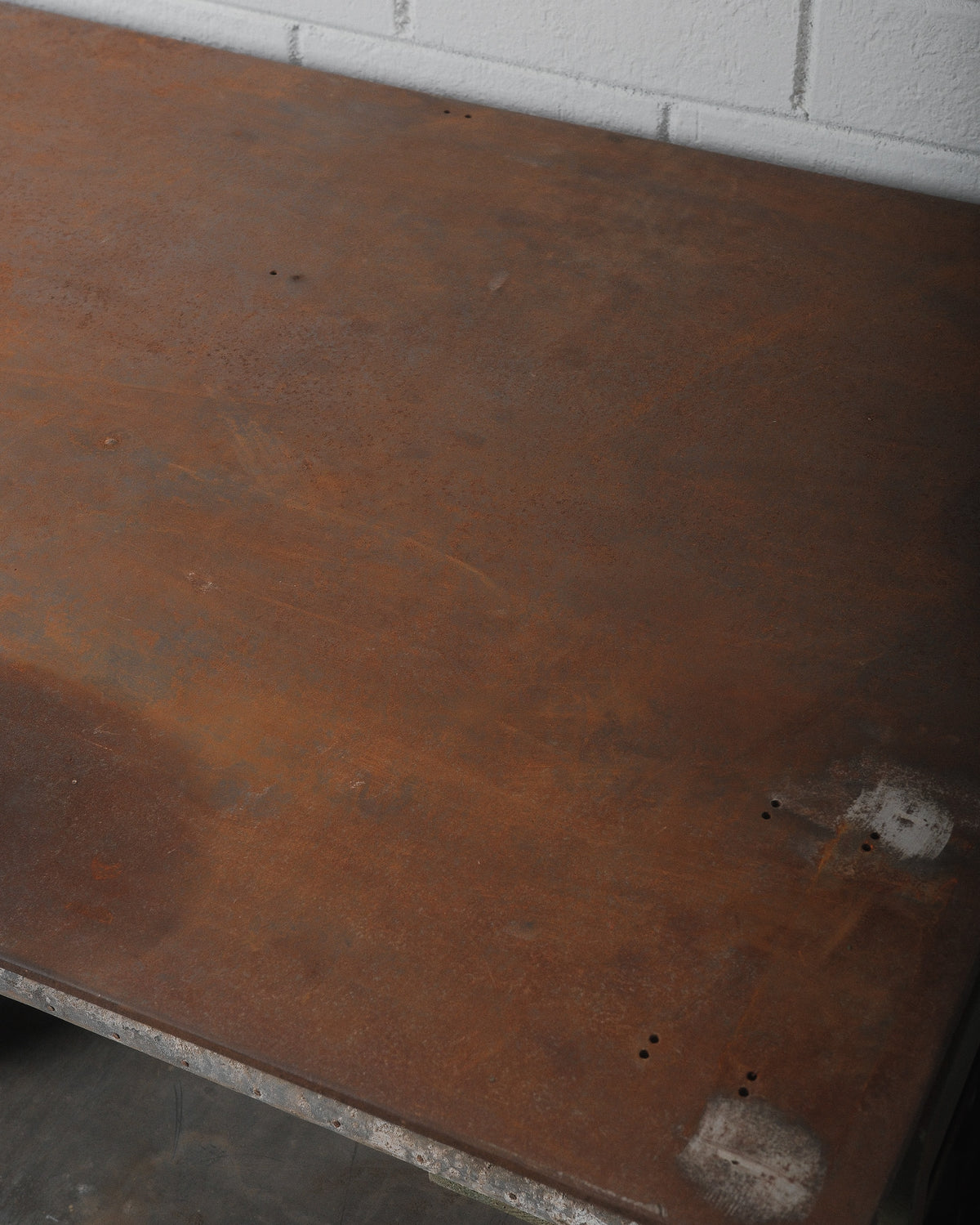 Early 20th Century Industrial Metal Workbench with Storage
