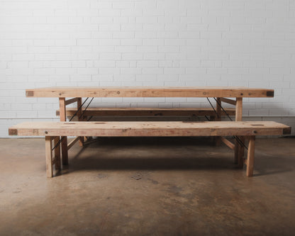 Indian Wedding Foldable Wood Table Set with Two Benches