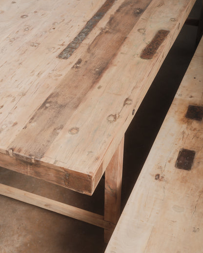 Indian Wedding Foldable Wood Table Set with Two Benches