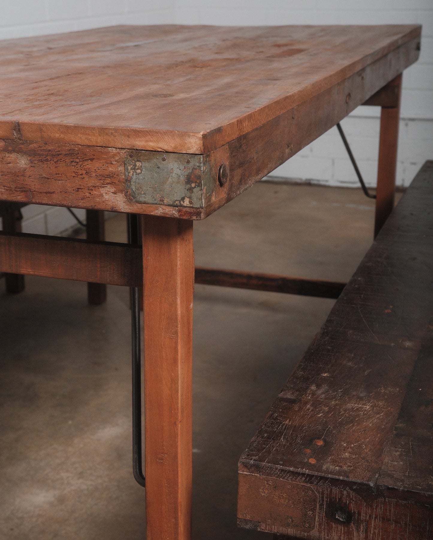 Indian Wedding Foldable Wood Table Set with Two Benches