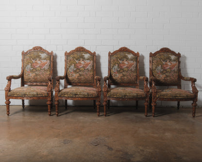 Set of 4 Late 19th/Early 20th Century French Louis XVI Style Armchairs