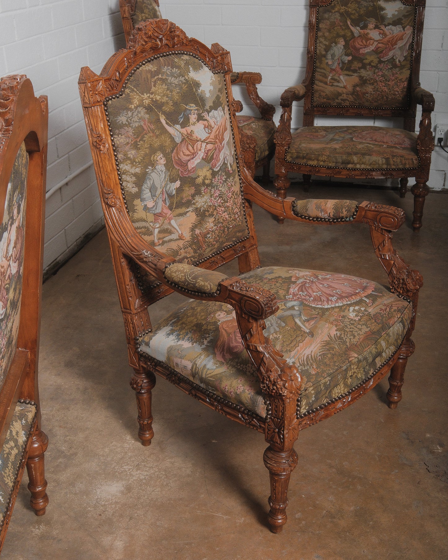 Set of 4 Late 19th/Early 20th Century French Louis XVI Style Armchairs