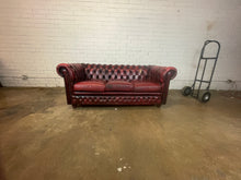 Load image into Gallery viewer, Ox Blood Leather Chesterfield Sofa