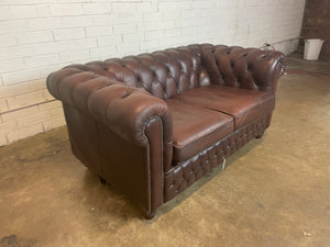 Brown Leather Chesterfield Sofa