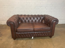 Load image into Gallery viewer, Brown Leather Chesterfield Sofa