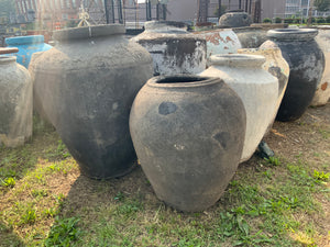 Concrete urns from India