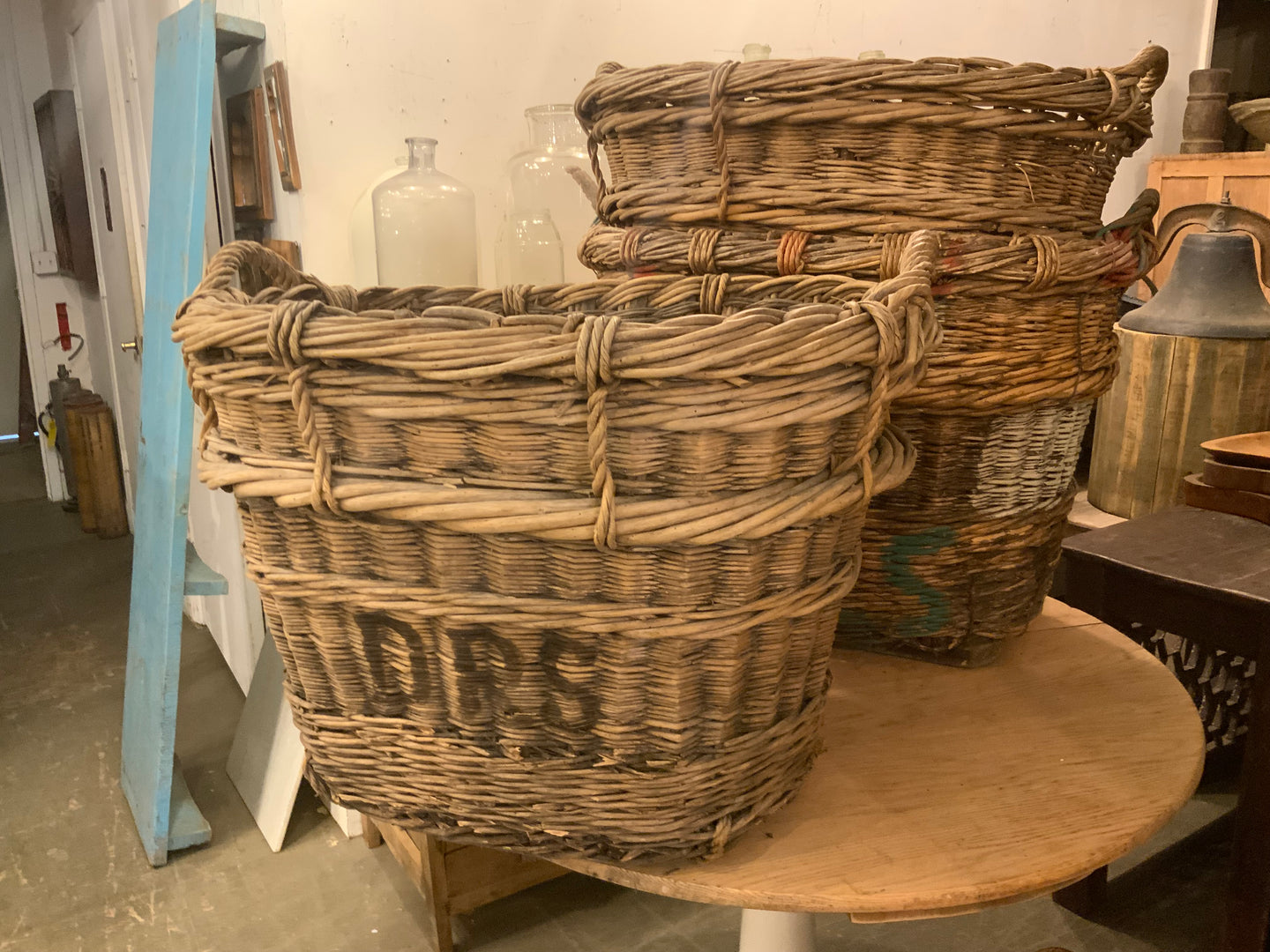 Antique European Wine Harvest Baskets
